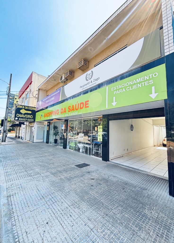 Fachada do Shopp da Saúde – o espaço completo que reúne produtos ortopédicos, hospitalares, fitness, pilates, yoga, suplementação e bem-estar, com atendimento próximo e humanizado.